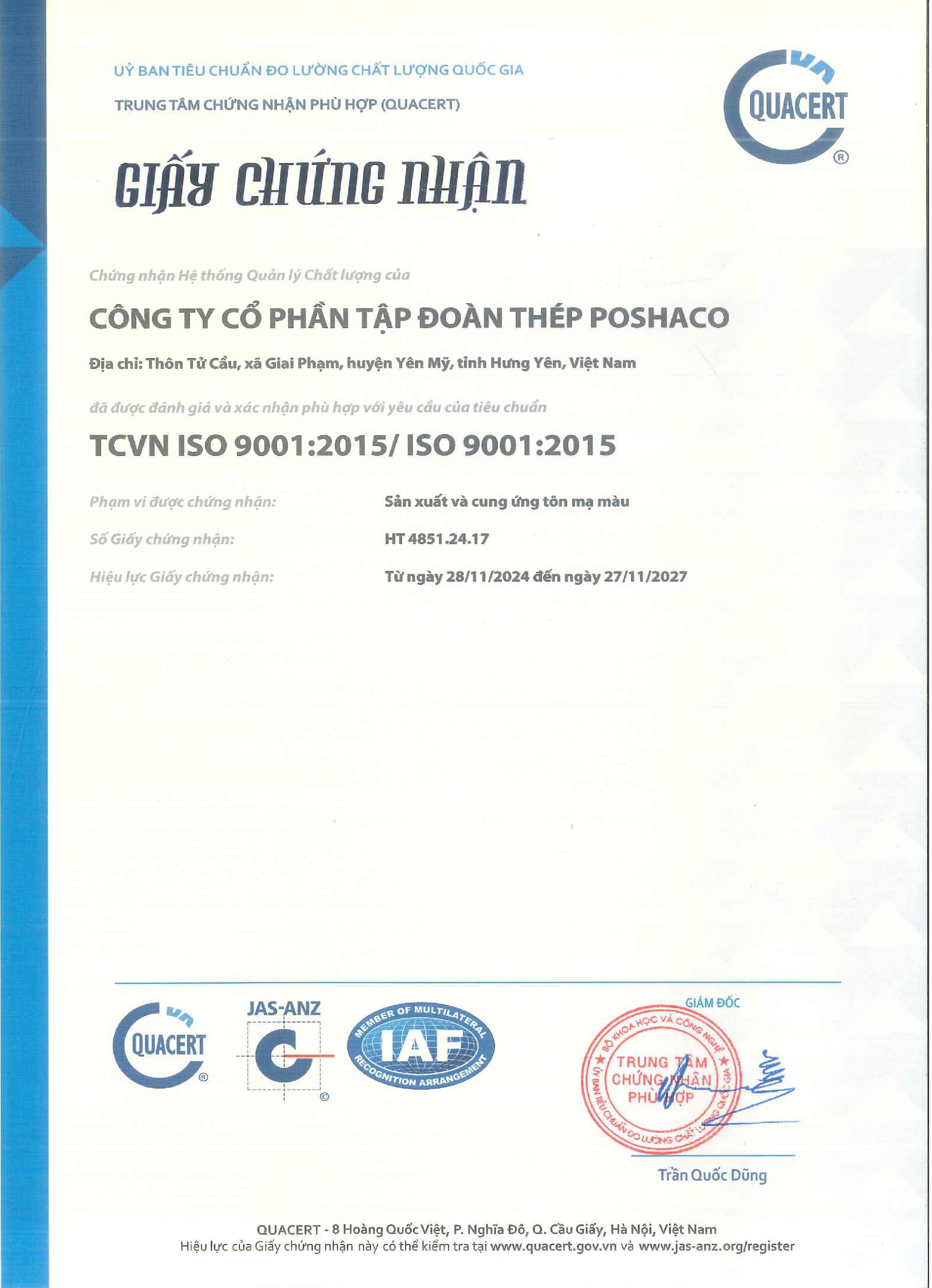 Chứng nhận ISO 9001:2015