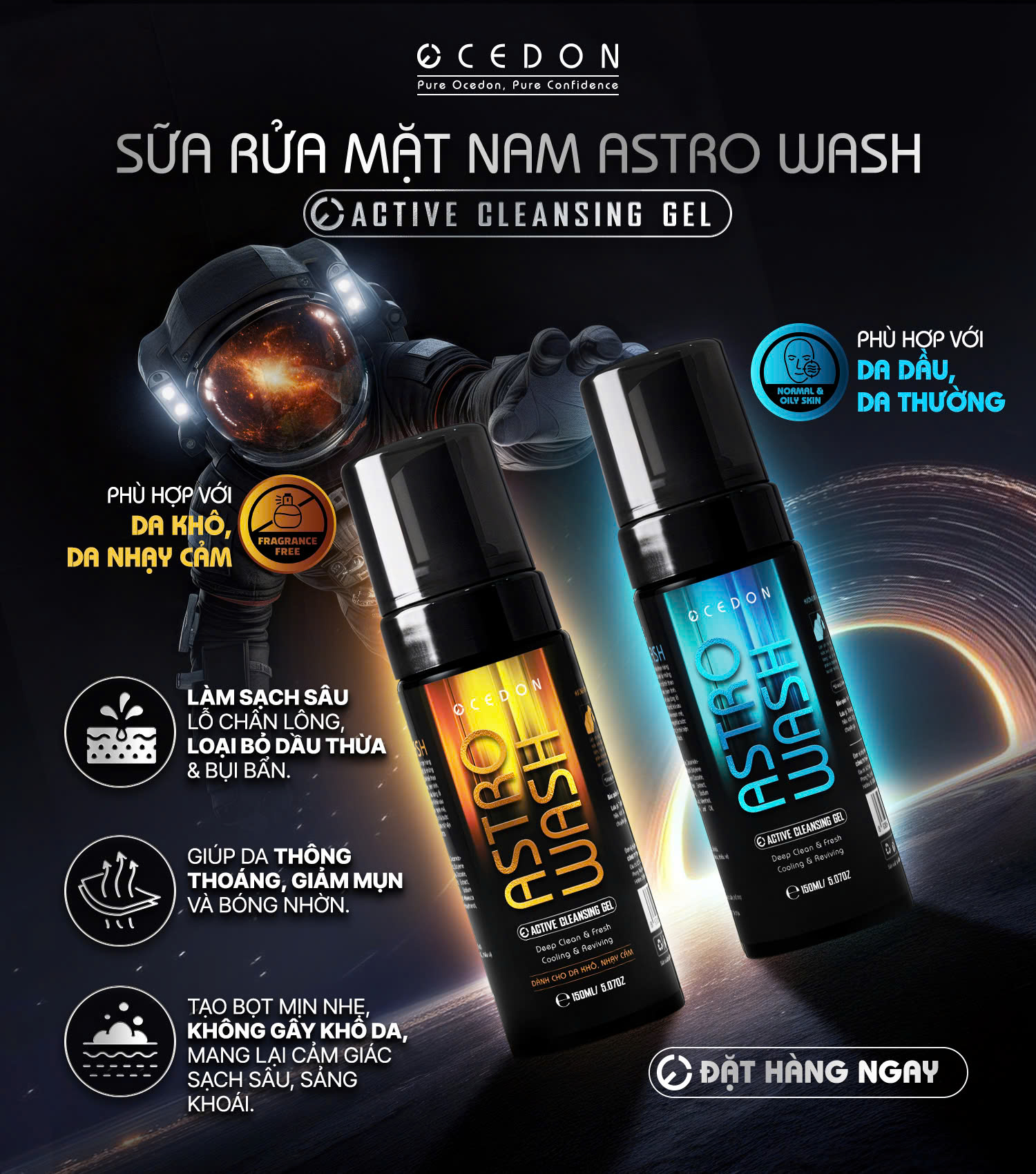 Astro Wash ( Sữa rửa mặt tạo bọt sạch sâu hỗ trợ ngừa mụn)