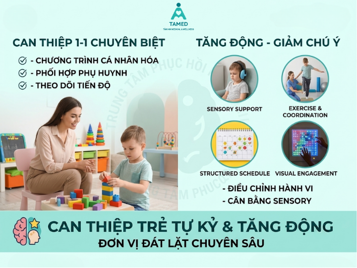 Can thiệp trẻ tự kỷ & Tăng động