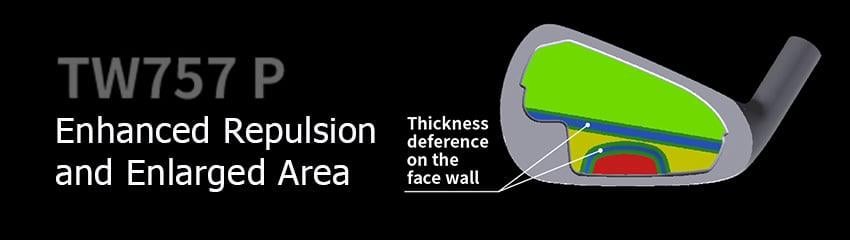 Công nghệ Enhanced Repulsion Performance and Enlarged Repulsion Area của Bộ gậy golf irons Tour World 757 P | HONMA