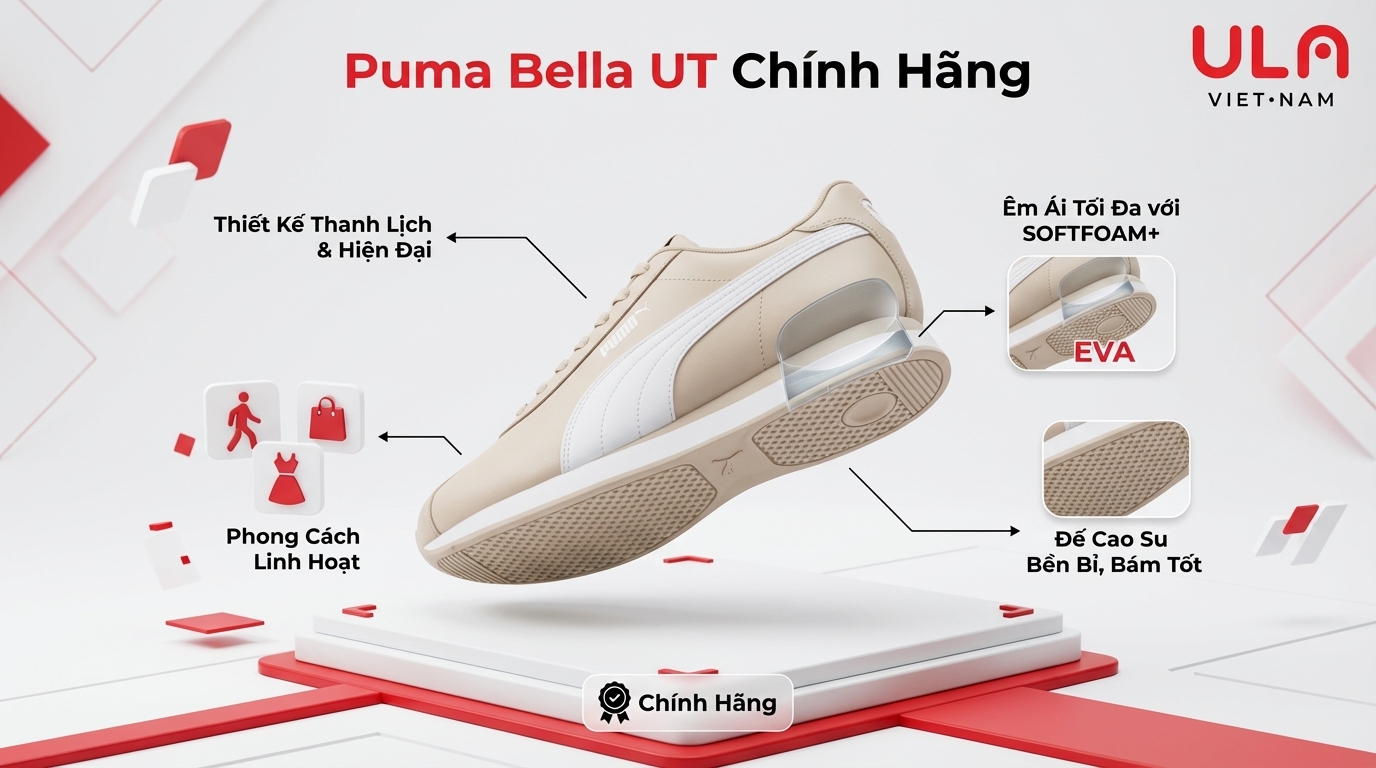 Ra Mắt Đột Phá: Giày Puma Bella UT Chính Hãng – Biểu Tượng Phong Cách & Thoải Mái Tối Ưu!