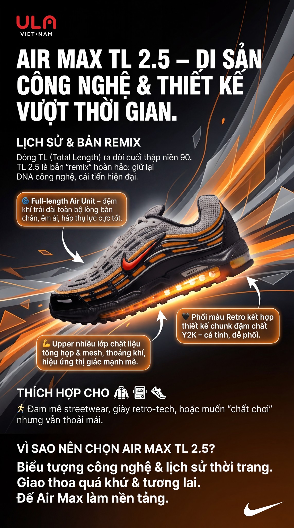 AIR MAX TL 2.5 – Di sản công nghệ & thiết kế vượt thời gian