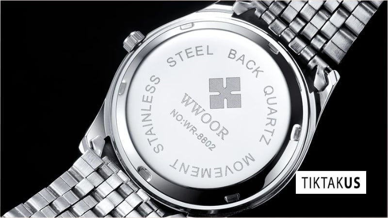 Stainless steel back là ký hiệu cho biết chỉ có phần nắp đáy phía sau của đồng hồ
