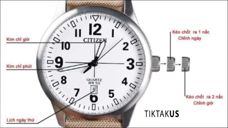 Cách chỉnh đồng hồ 3 kim không có lịch
