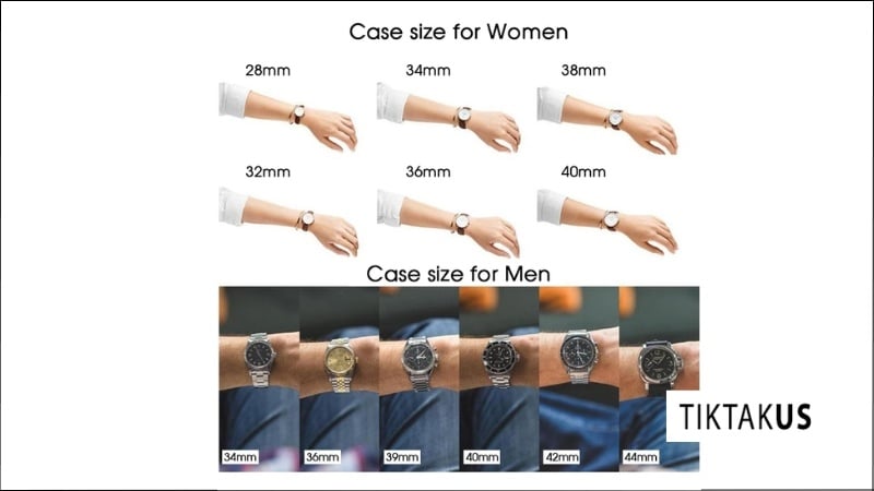 Với cổ tay to, bạn nên ưu tiên các mẫu có size từ 40mm đến 45mm để đảm bảo sự cân đối