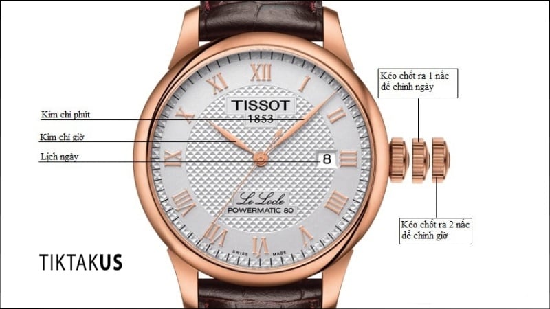 Cách chỉnh đồng hồ 3 kim có lịch ngày và lịch thứ