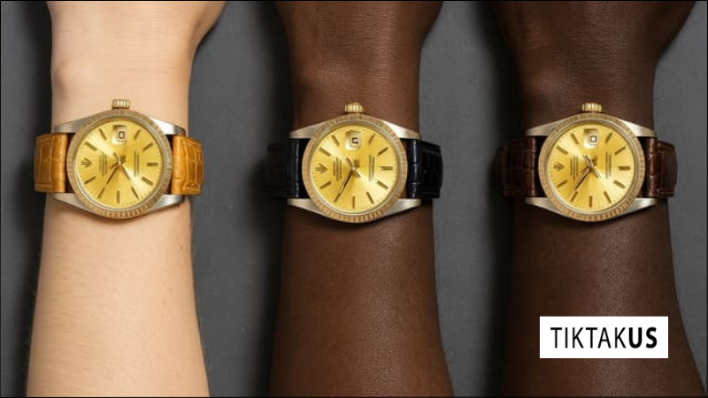 Mẹo chọn dây da cho đồng hồ mặt vàng