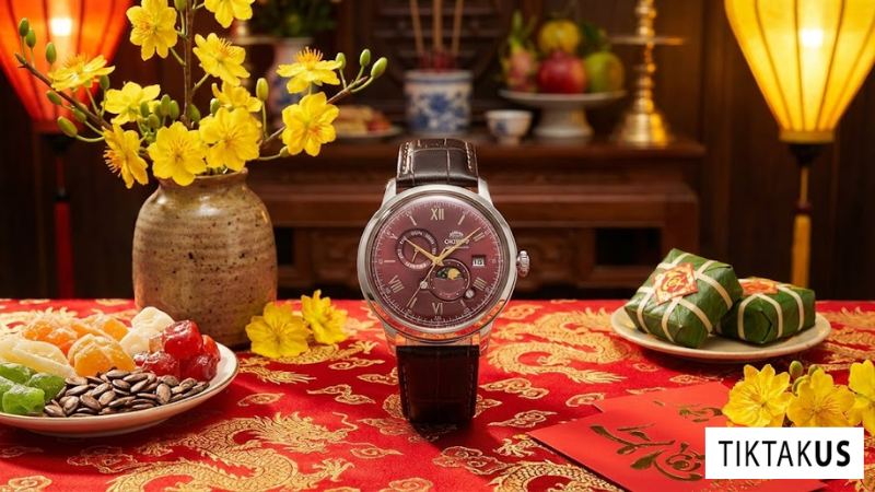 Đồng hồ đeo tay nam Orient Sun and Moon RA-AK0807R30B size 41.5mm