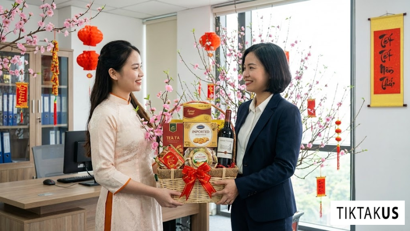 Tặng quà trước Tết khoảng 1 đến 2 tuần để sếp có thời gian sử dụng