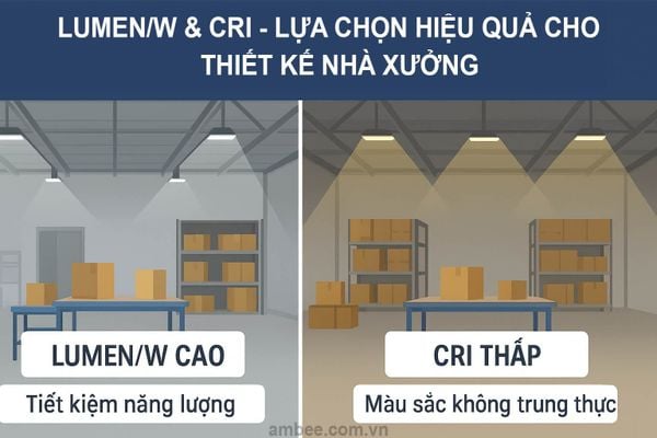 CHỈ SỐ LM/W & CRI – ĐÂU LÀ LỰA CHỌN HIỆU QUẢ CHO THIẾT KẾ NHÀ XƯỞNG.