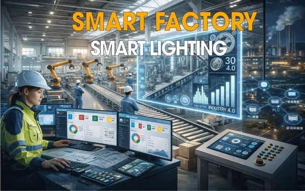 NHÀ MÁY THÔNG MINH - VAI TRÒ CHIẾN LƯỢC CỦA HỆ THỐNG CHIẾU SÁNG TRONG MÔ HÌNH SMART FACTORY.