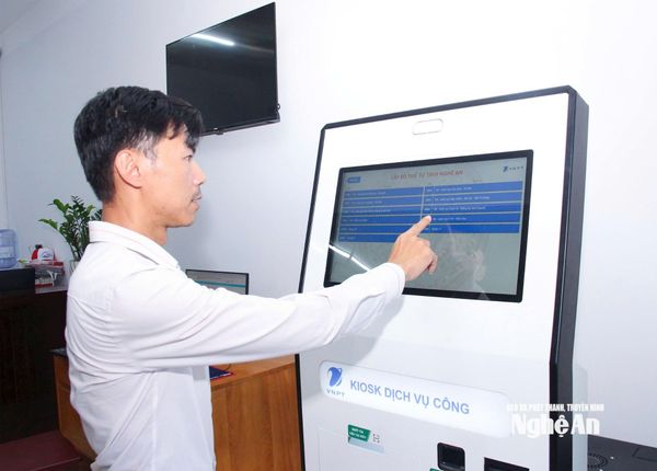 Phường Cửa Lò Nghệ An triển khai kiosk lấy số thứ tự