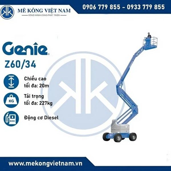 Xe nâng người Genie Z60/34 có khả năng tiếp cận vị trí cao, hoạt động ổn định