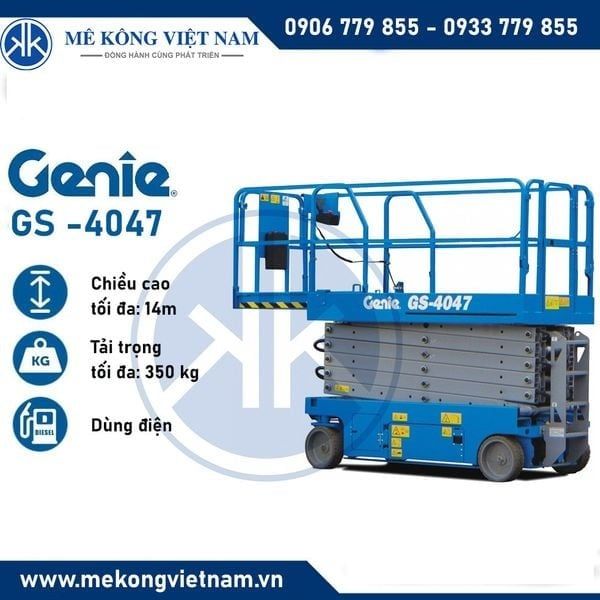 Xe nâng người chạy điện 14m Genie có thiết kế nhỏ gọn, dễ dàng sử dụng