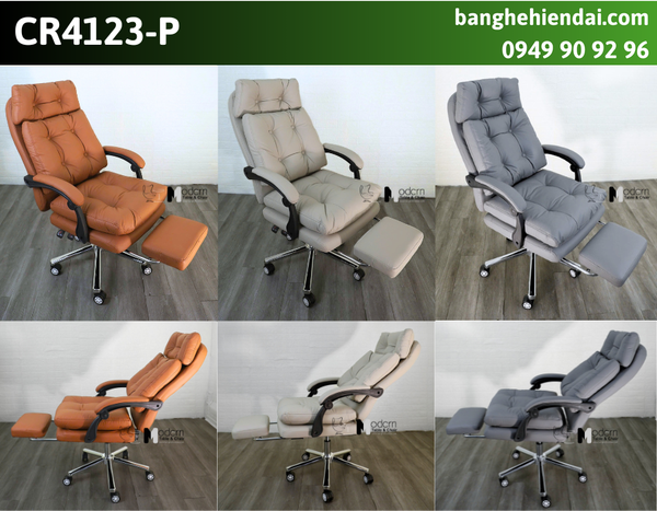 Ghế xoay làm việc tại nhà nệm da dày CR4123-P