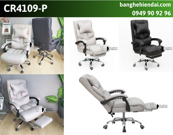Ghế gaming nệm dày có tựa đầu gác chân CR4109-P