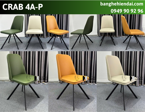Ghế phòng ăn nệm PVC thân xoay CRAB 4A-P