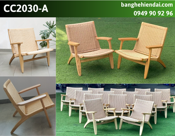 ghế thư giãn khung gỗ đan dây đay CH25