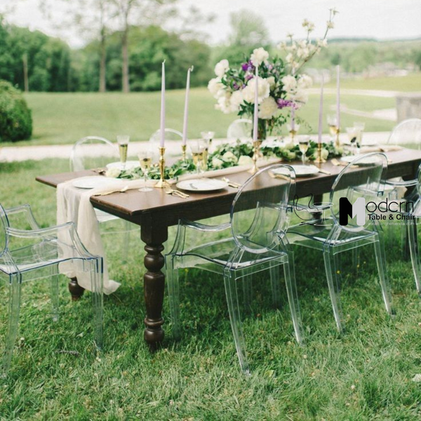 Ghế ăn nhà hàng tiệc cưới có tay vịn GHOST ARM