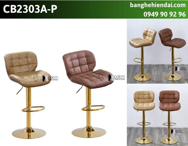 Ghế bar tăng giảm nệm da có lưng tựa CB2303A-P