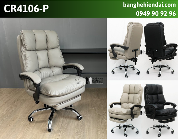 Ghế lãnh đạo lưng cao có gác chân nghỉ trưa CR4106-P