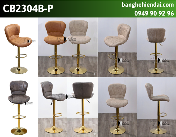 Ghế bar chân xoay mạ màu vàng CB2304B-P