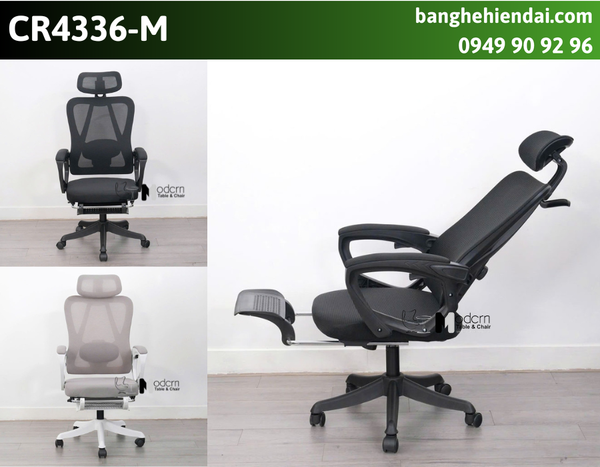 Ghế lưới văn phòng có gác chân CR4336-M