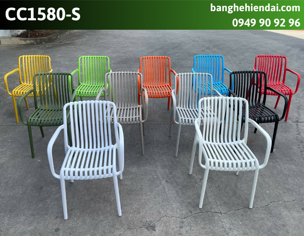 Ghế fastfood nhựa đúc có tay vịn CC1580-S