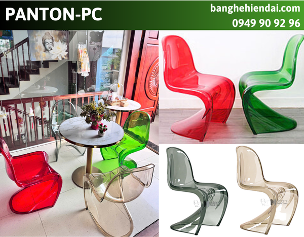 Ghế nhà hàng nhựa trong suốt nhiều màu PANTON-PC