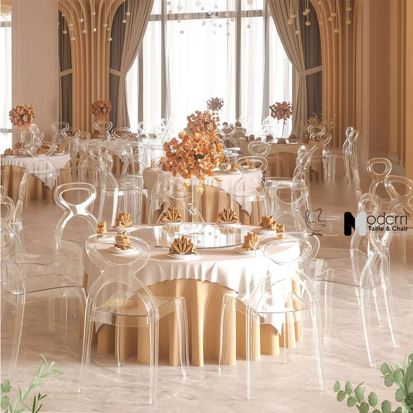 Ghế nhựa nhà hàng tiệc cưới xếp chồng được CC01002-PC