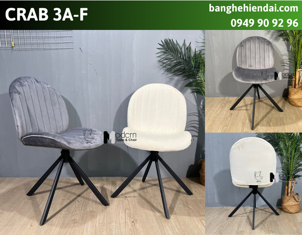 Ghế ăn nệm vải thân xoay CRAB 3A-F