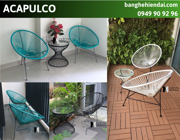 Ghế thư giãn đan dây vinyl ACAPULCO