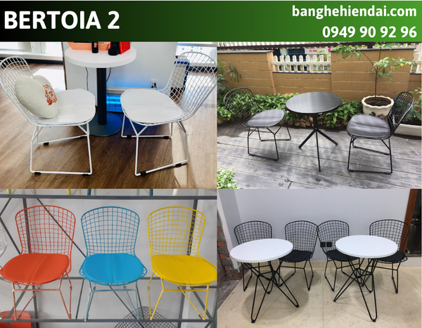 Ghế thư giãn lưới khung sắt sơn tĩnh điện BERTOIA 2