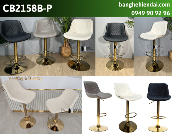 Ghế quầy bar nệm da lưng xoay CB2158-P