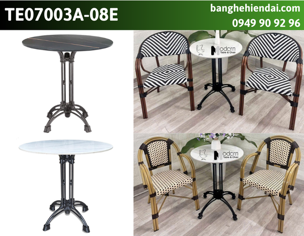 Bàn tiếp khách mặt đá chân hợp kim nhôm TE07003A