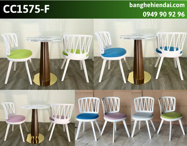 Ghế fastfood thân nhựa nệm vải CC1575-F