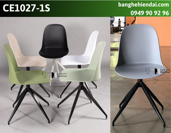 Ghế ăn thân nhựa xoay chân cố định CE1027-1S