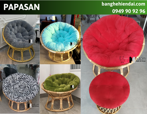 Ghế thư giãn khung tròn nệm dày Papasan