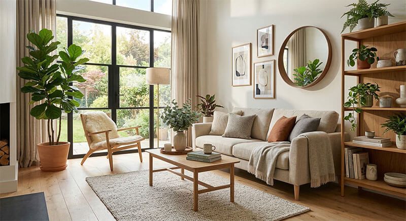 cây giả trang trí phòng khách đẹp tự nhiên