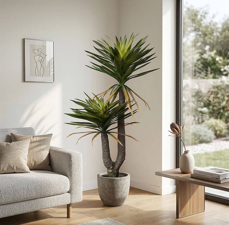 cây giả đặt góc phòng khách đẹp