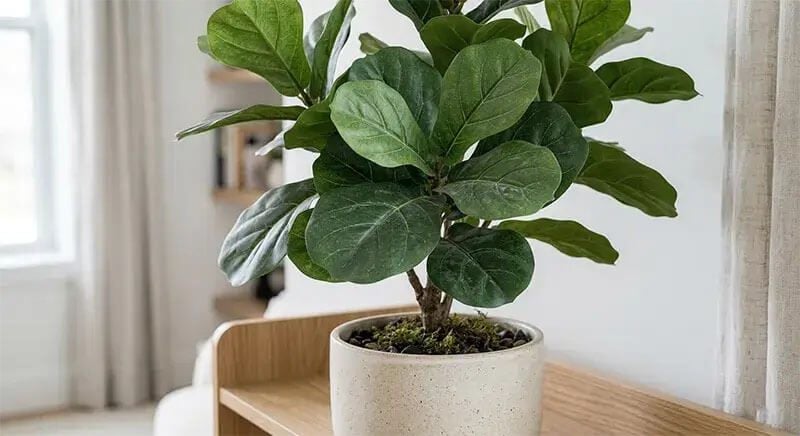 cây giả phòng khách đẹp như thật với lá tự nhiên