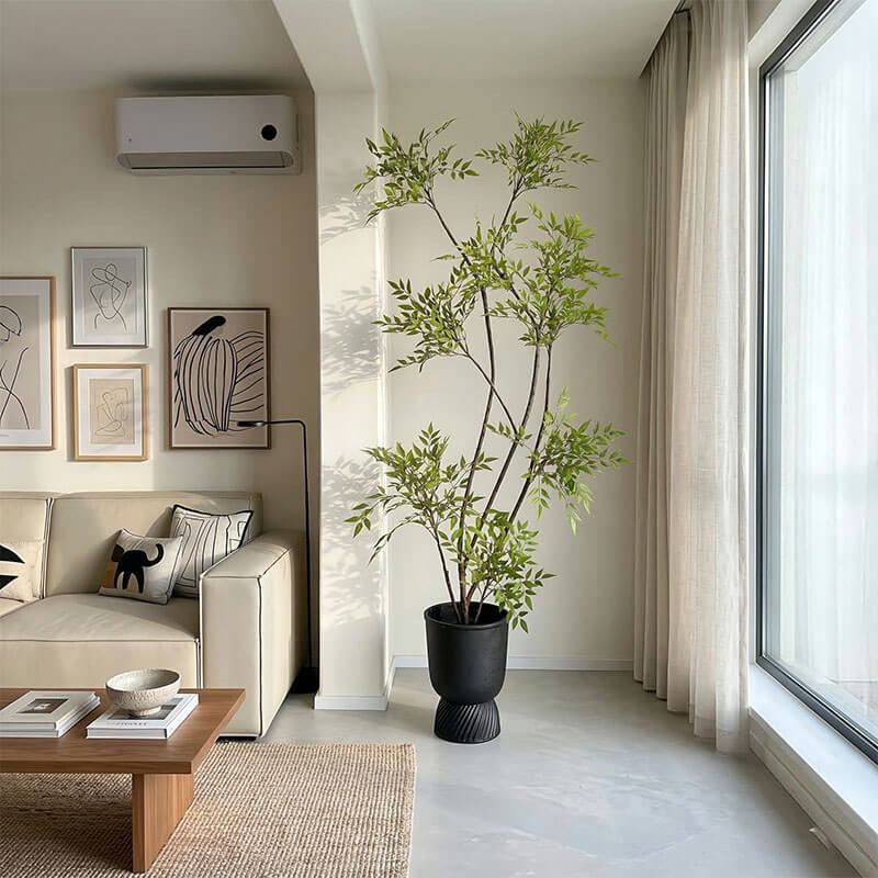 Cây giả trang trí hành lang lối đi phòng khách