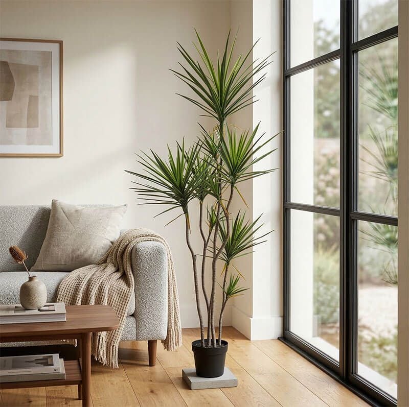 cây giả trang trí phòng khách đẹp tự nhiên