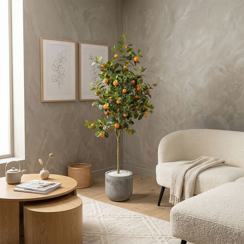 cây giả trang trí phòng khách đẹp