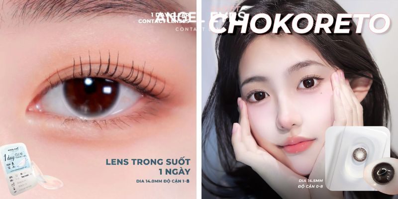 Lens không viền màu nâu tây chuẩn bộ y tế