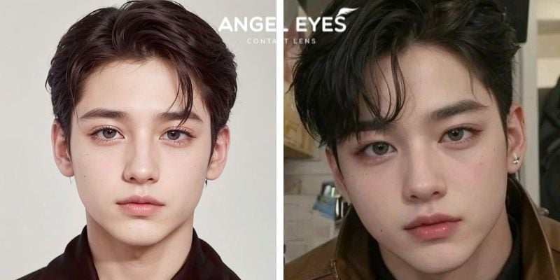 Con trai đeo lens màu nâu là tự nhiên nhất