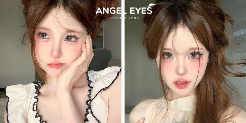 Tóc vàng đeo lens màu sáng thêm phần nổi bật