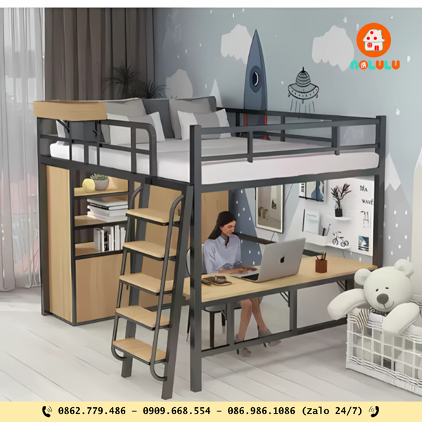 1. Giường tầng kết hợp tủ quần áo đa năng – GT-K90