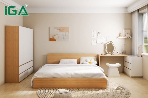 Vị trí đặt giường thông thoáng giúp hòa khí vợ chồng tốt