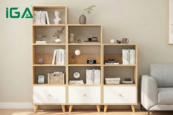 Kệ sách đẹp phòng khách GP144